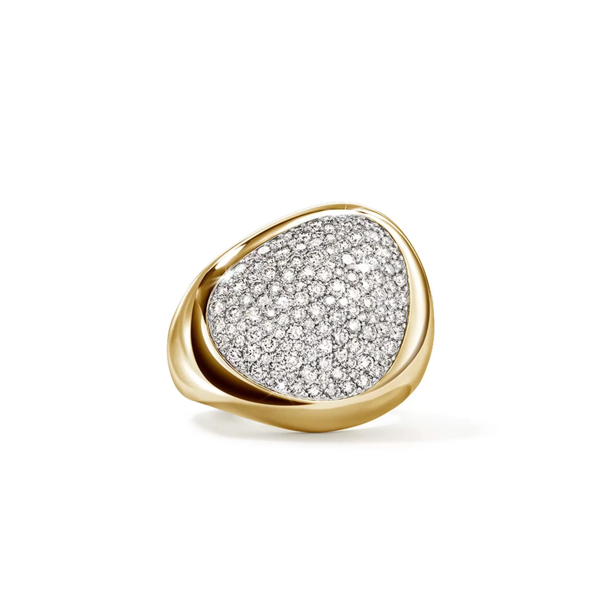 Online John Hardy Pebble Ring, Gold, Diamonds