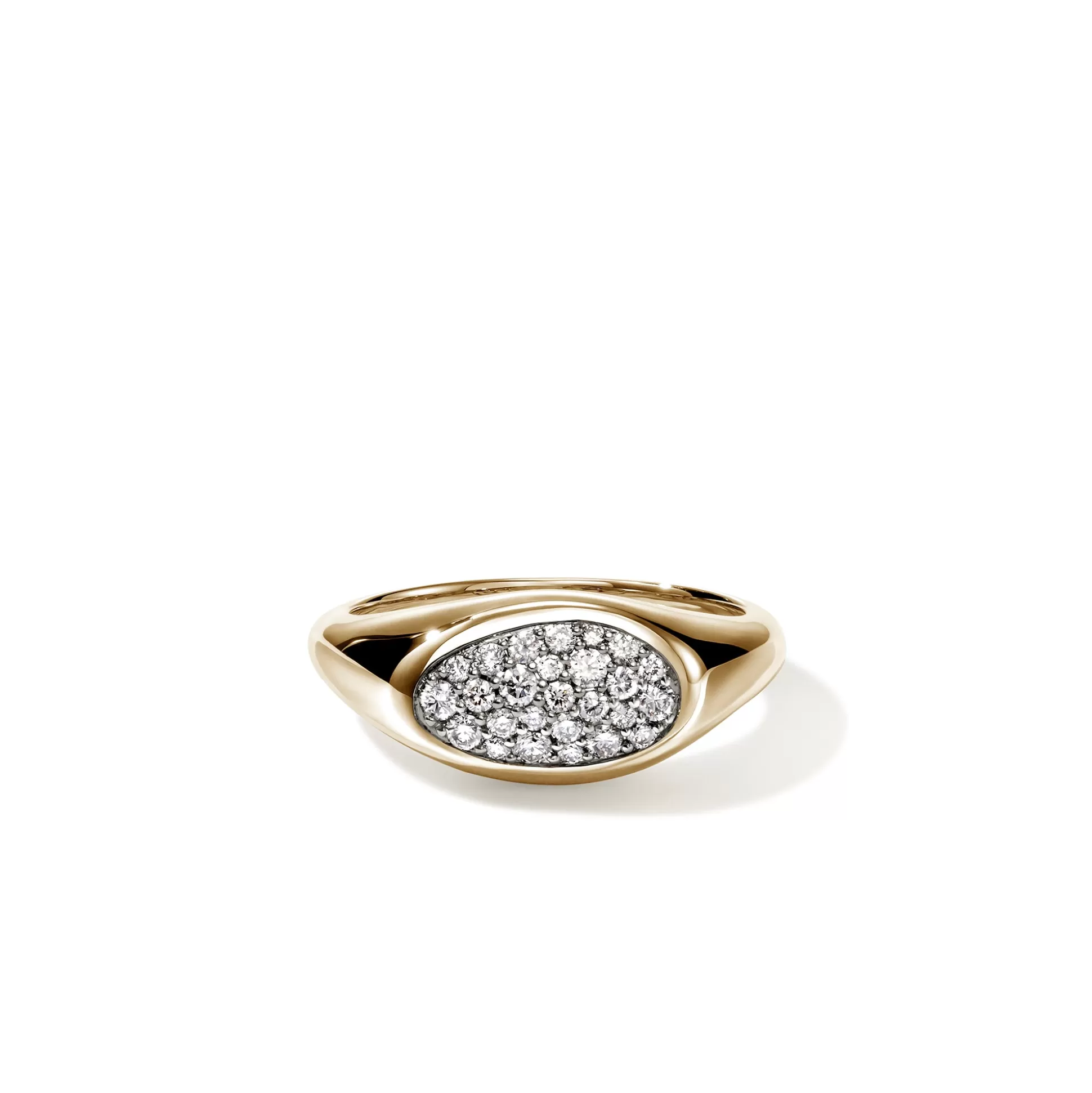 Hot John Hardy Pebble Ring, Gold, Diamonds