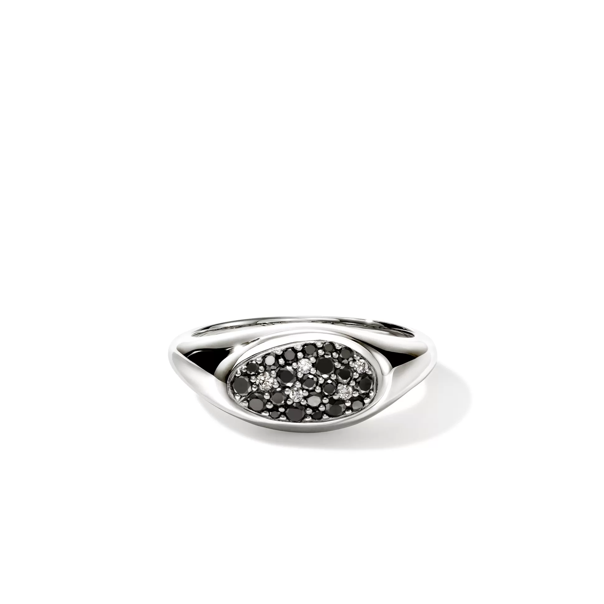 Cheap John Hardy Pebble Ring, Sterling Silver, Black Sand Diamond Pavé