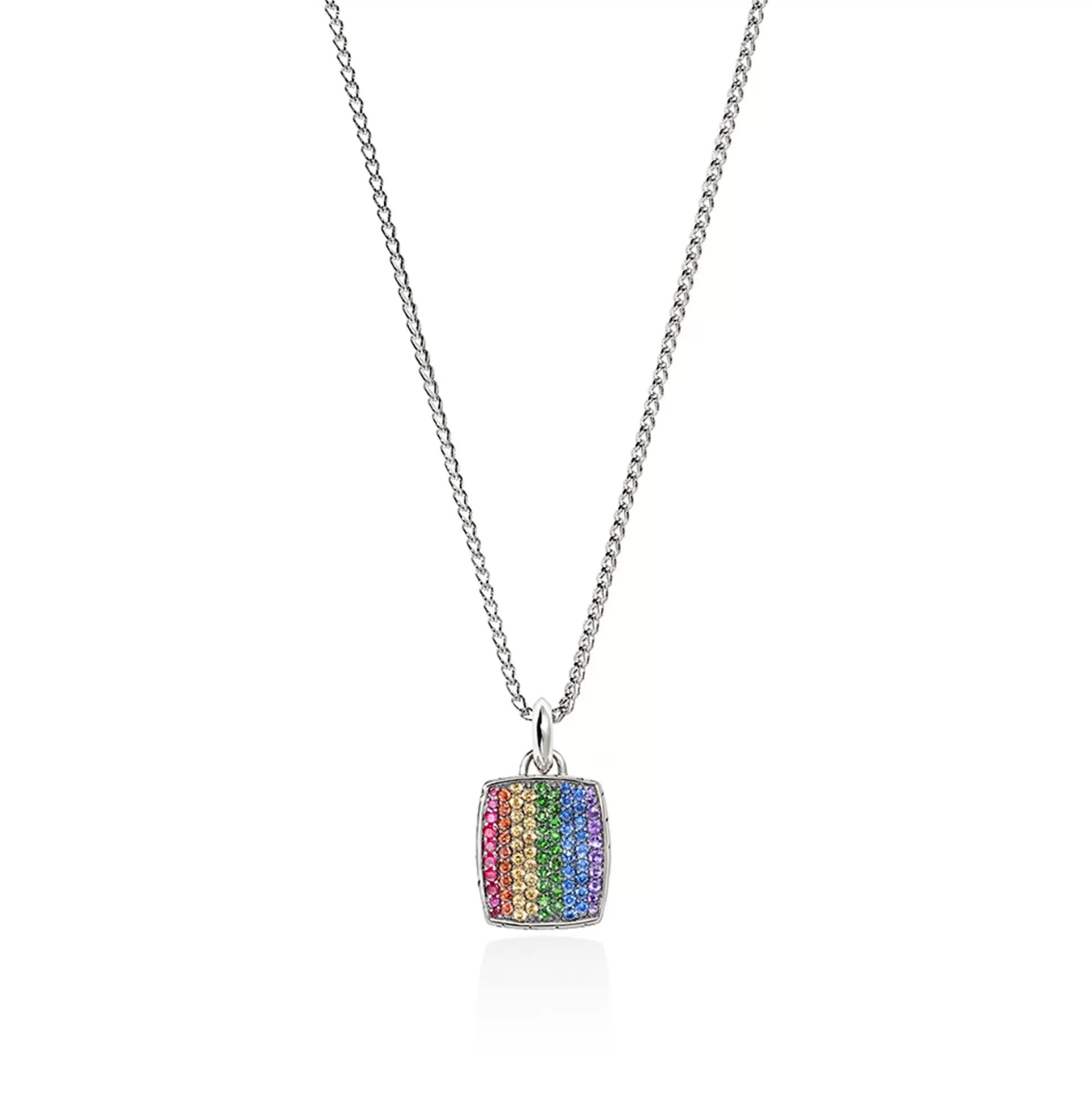 Cheap John Hardy Rainbow Tag Necklace, Sterling Silver, Gemstones
