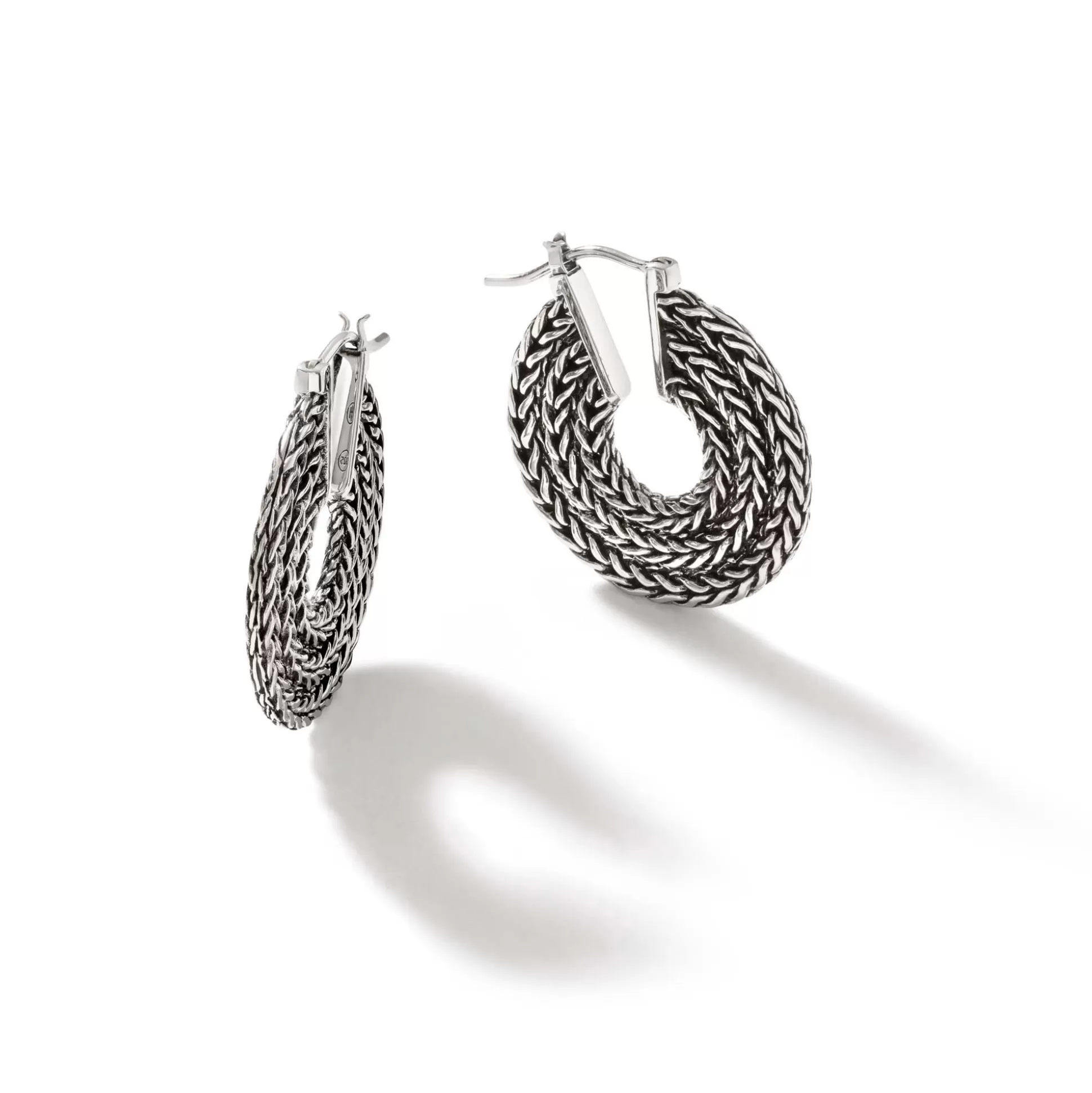 Store John Hardy Rata Chain Hoop Earrings, Sterling Silver