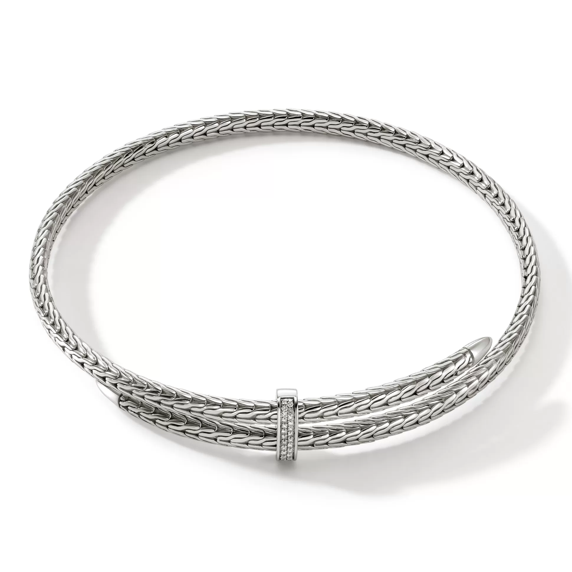 Clearance John Hardy Spear Coil Choker, Sterling Silver, Diamonds