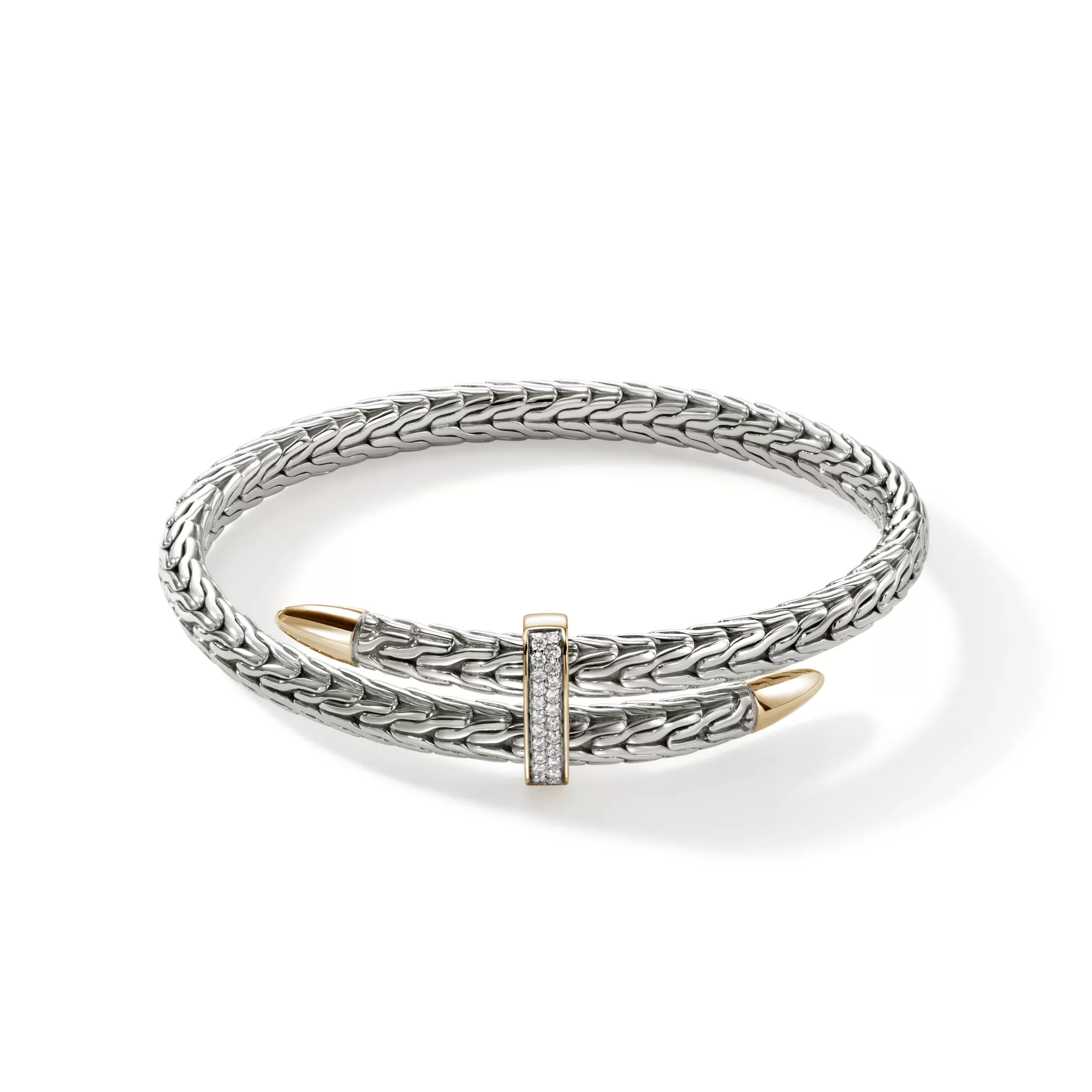 Flash Sale John Hardy Spear Flex Cuff, Silver, Gold, Diamonds