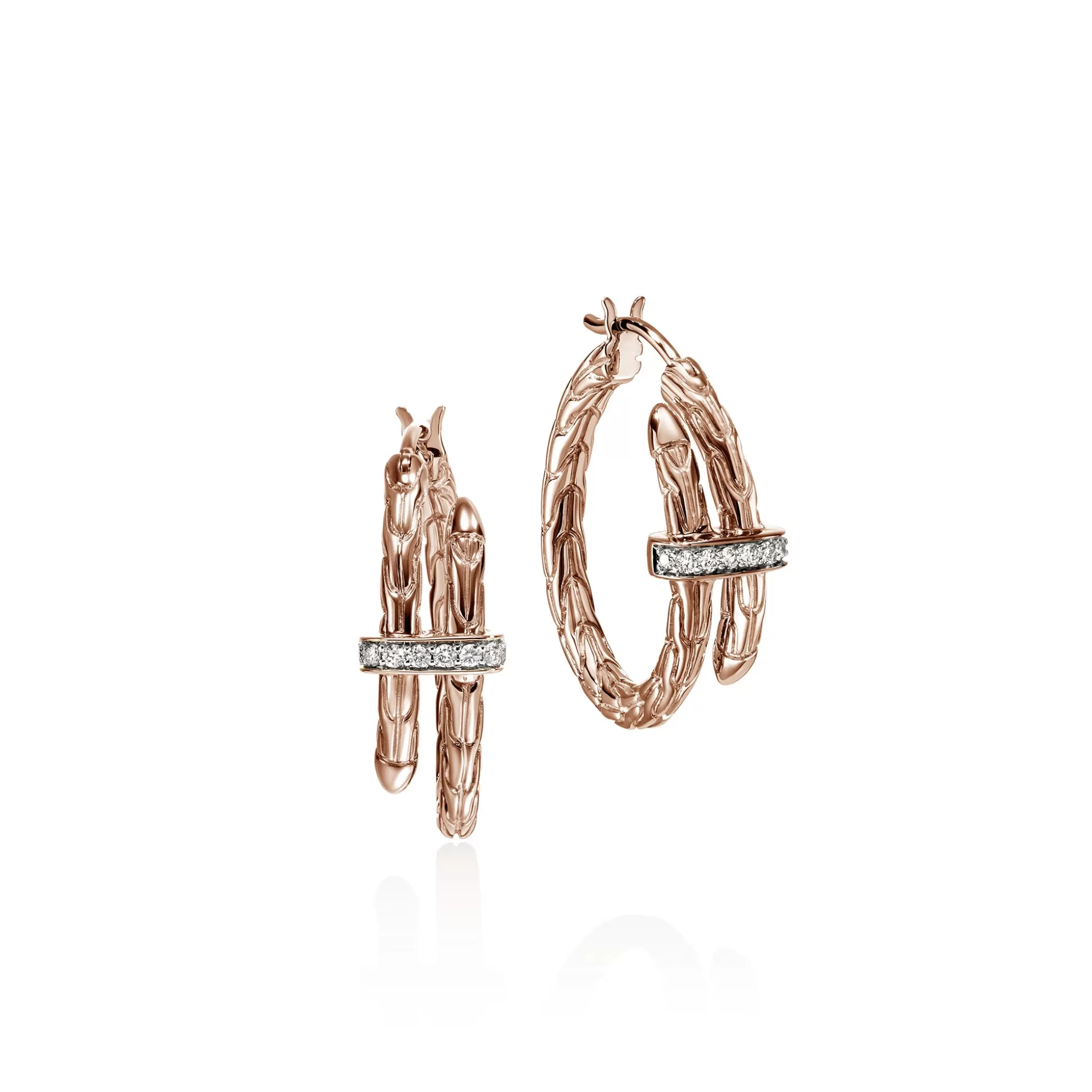 Discount John Hardy Spear Hoop Earring, Rose Gold, Diamonds, Small