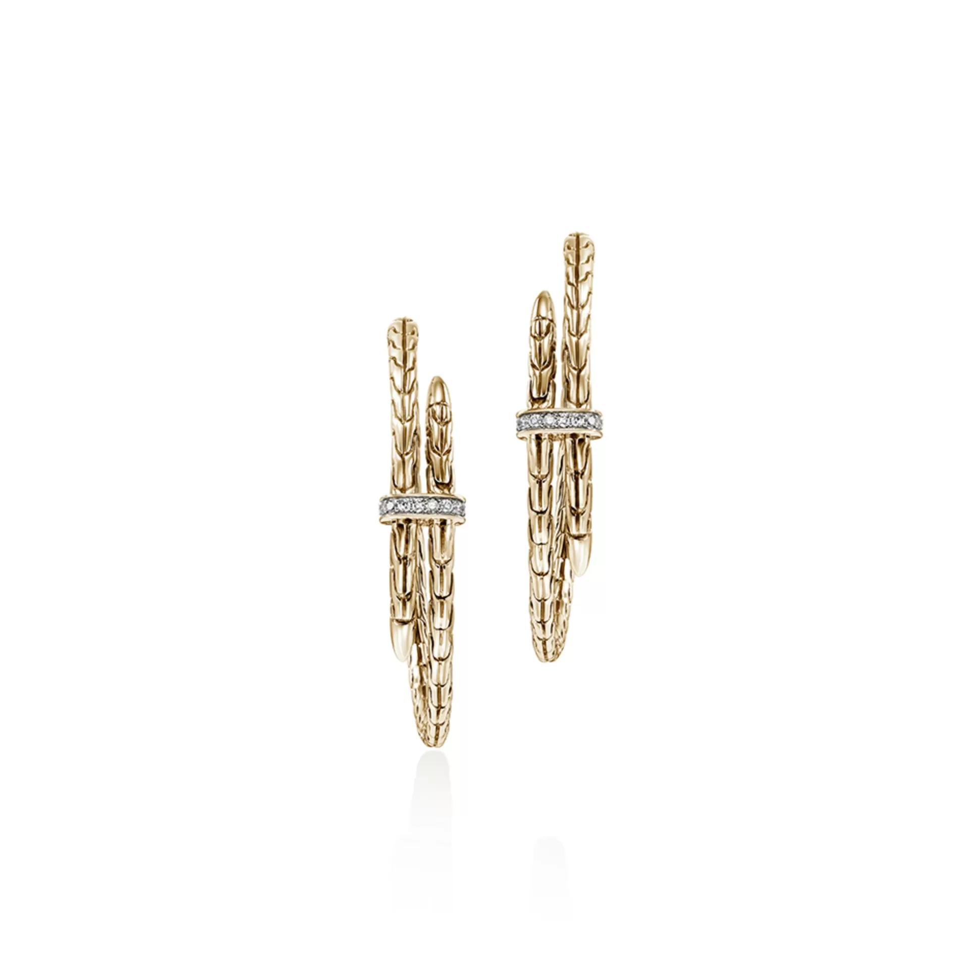 Outlet John Hardy Spear Hoop Earrings, Gold, Diamonds