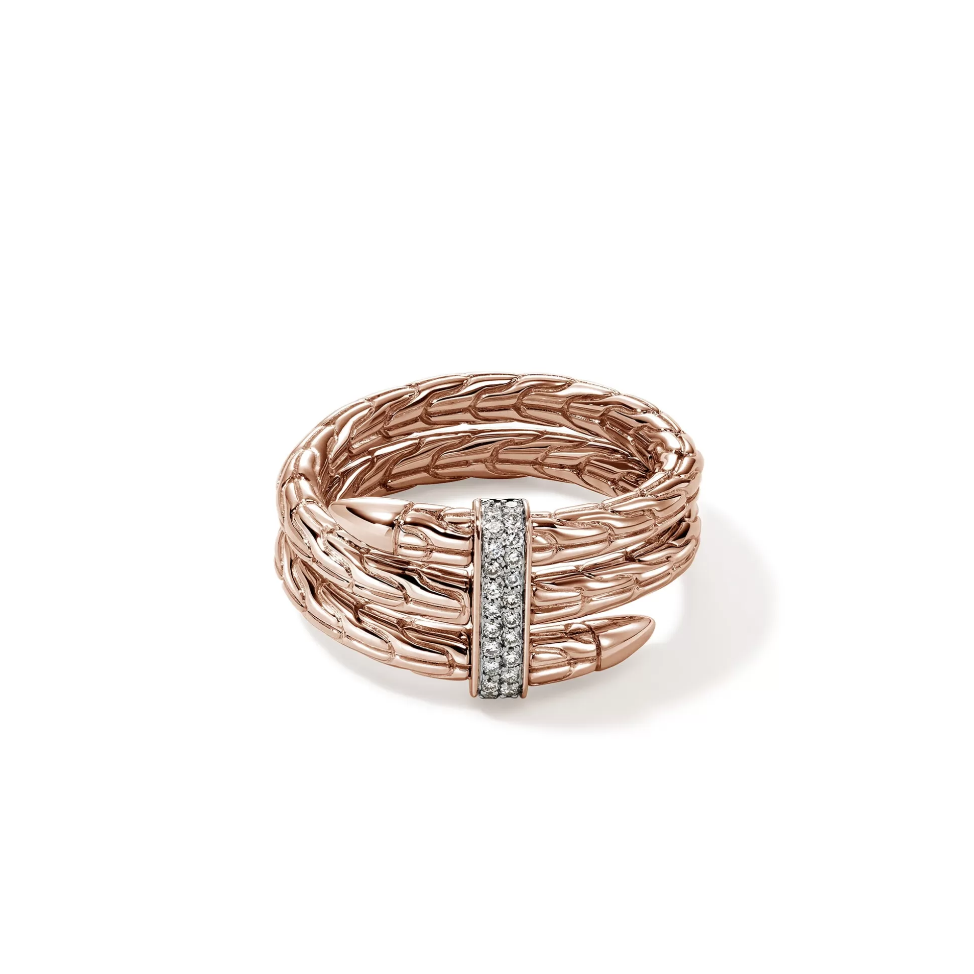 Clearance John Hardy Spear Ring, Rose Gold, Diamonds, Wide