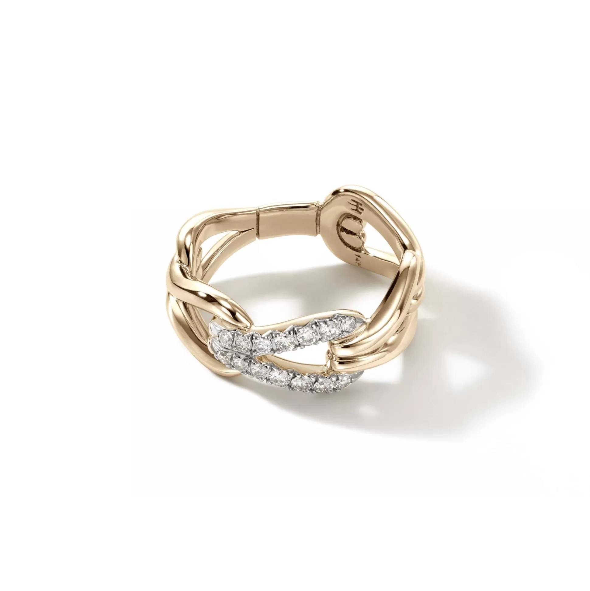 Online John Hardy Surf Link Ring, Gold, Diamonds, Wide