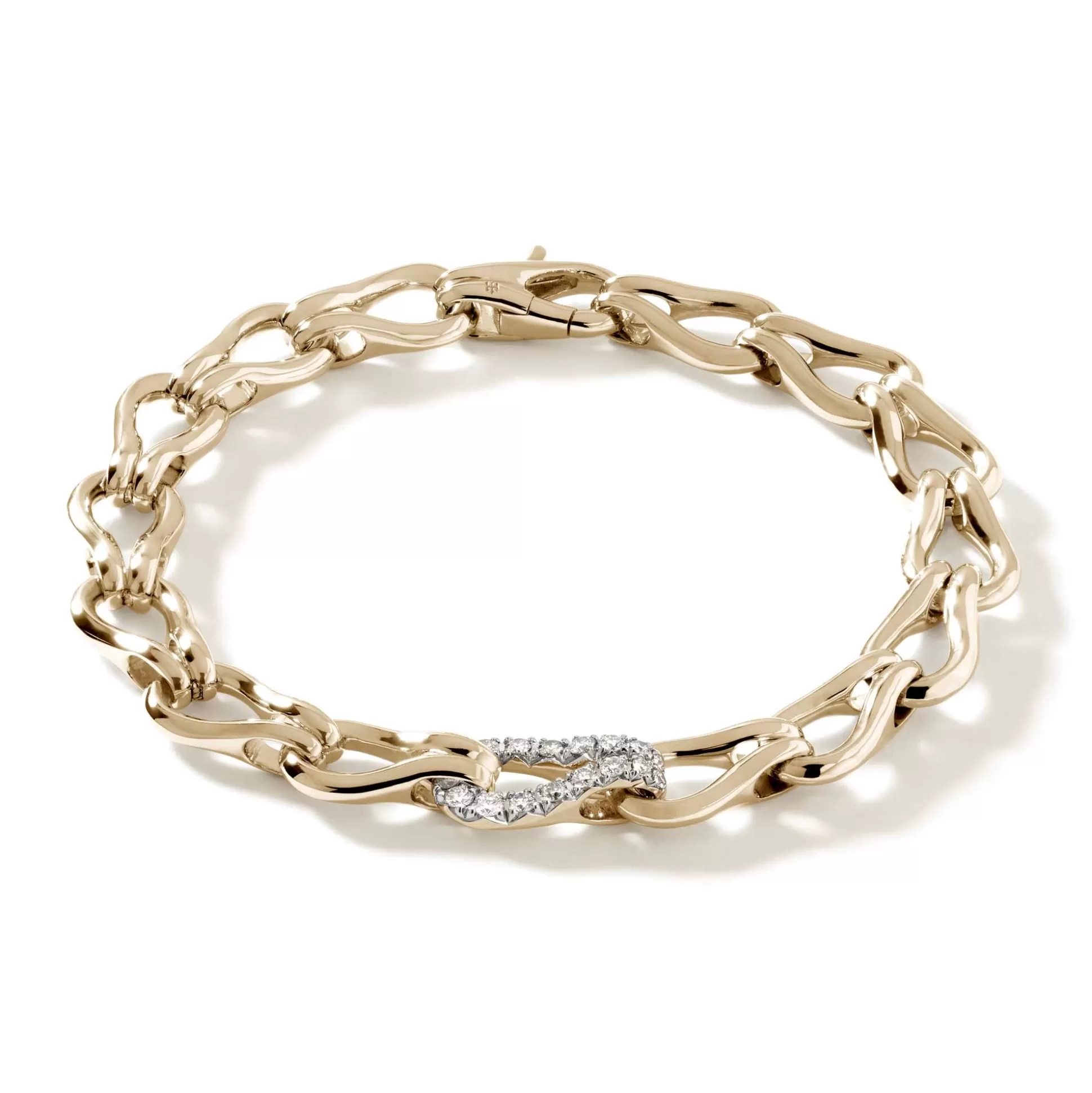 Outlet John Hardy Surf Bracelet, Gold, Diamonds, 8.5MM