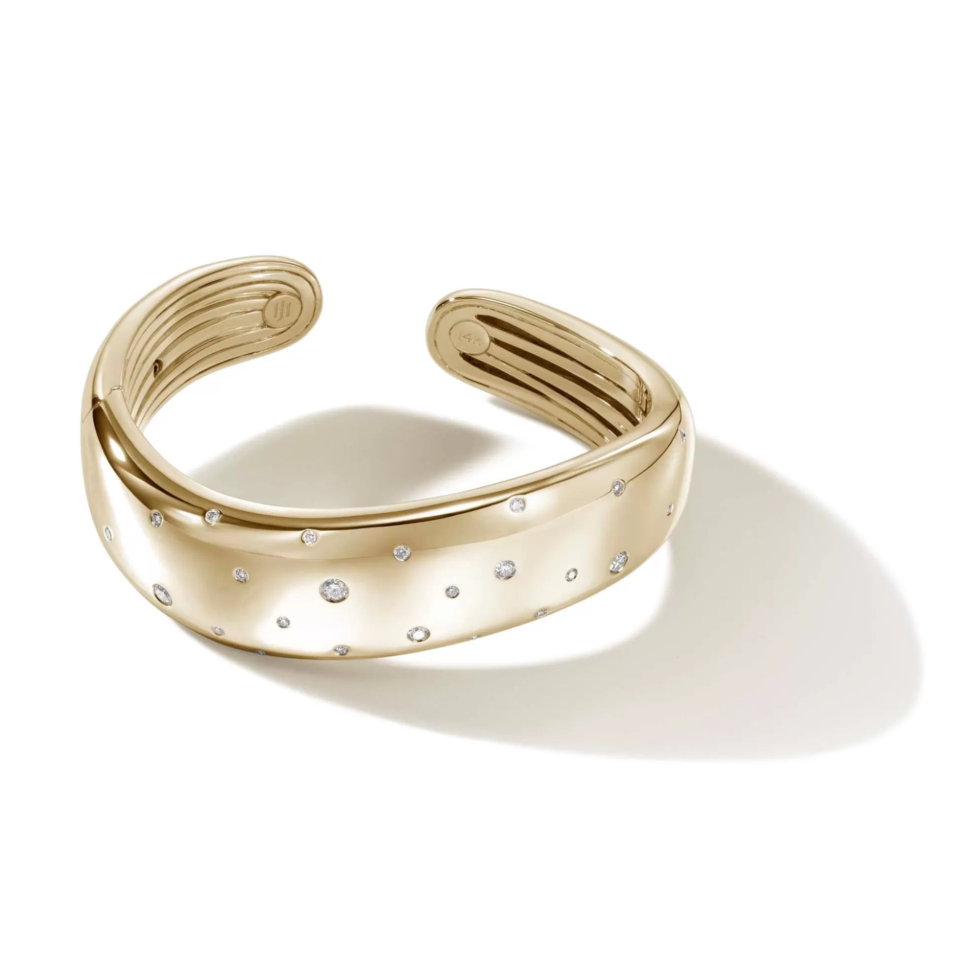 Discount John Hardy Surf Hinged Cuff, Gold, Diamonds, Wide