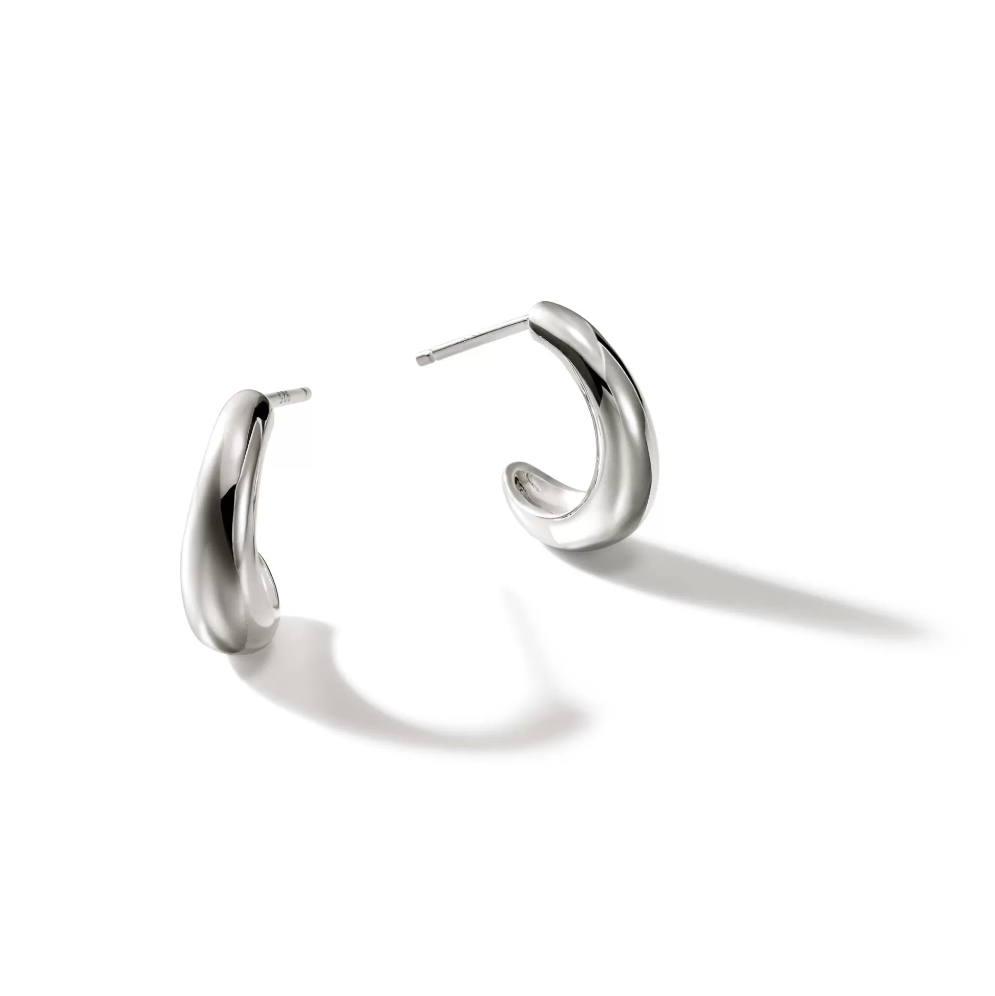 Best John Hardy Surf J Hoop Earrings, Sterling Silver, Small