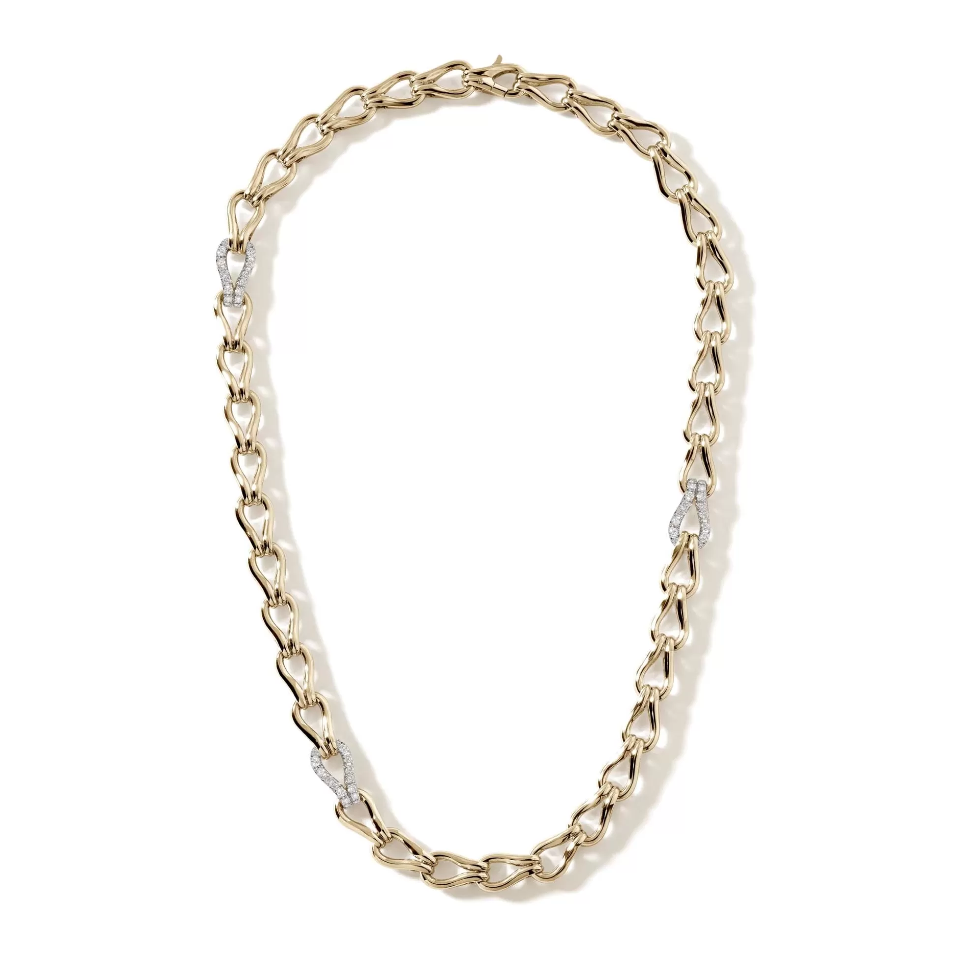 Best John Hardy Surf Necklace, Gold, Diamonds, 8.5MM