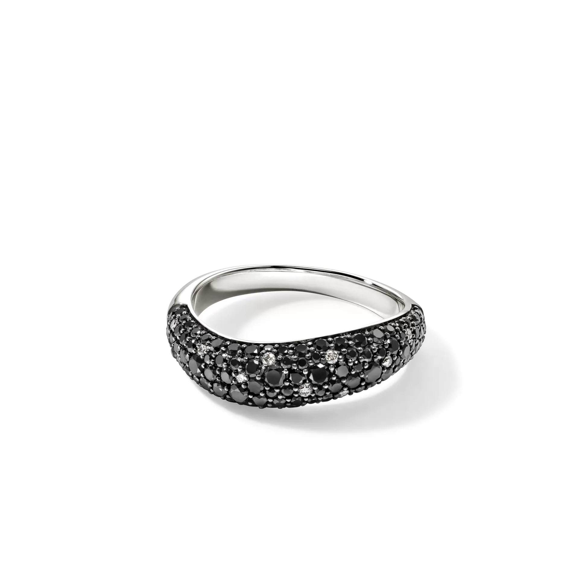 Online John Hardy Surf Ring, Sterling Silver, Black Sand Diamond Pavé, 5.7MM