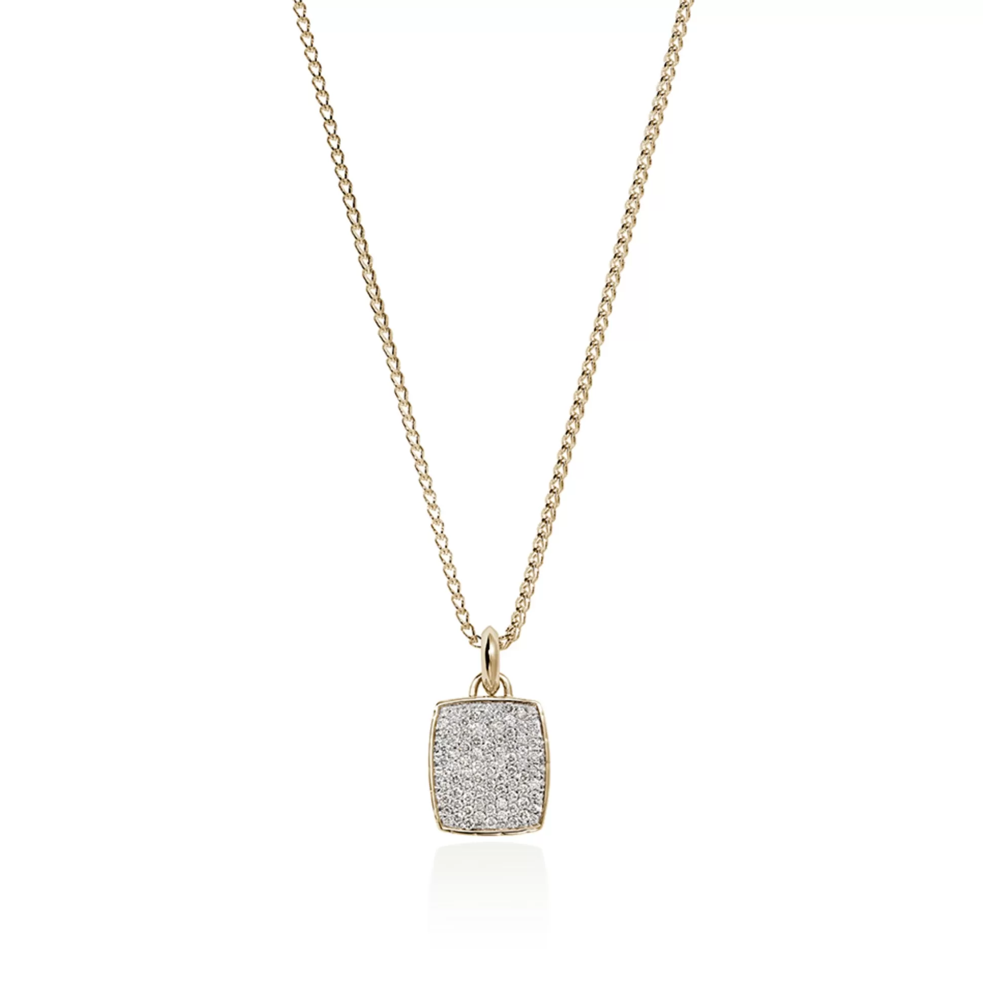 Best John Hardy Tag Necklace, Gold, Diamonds
