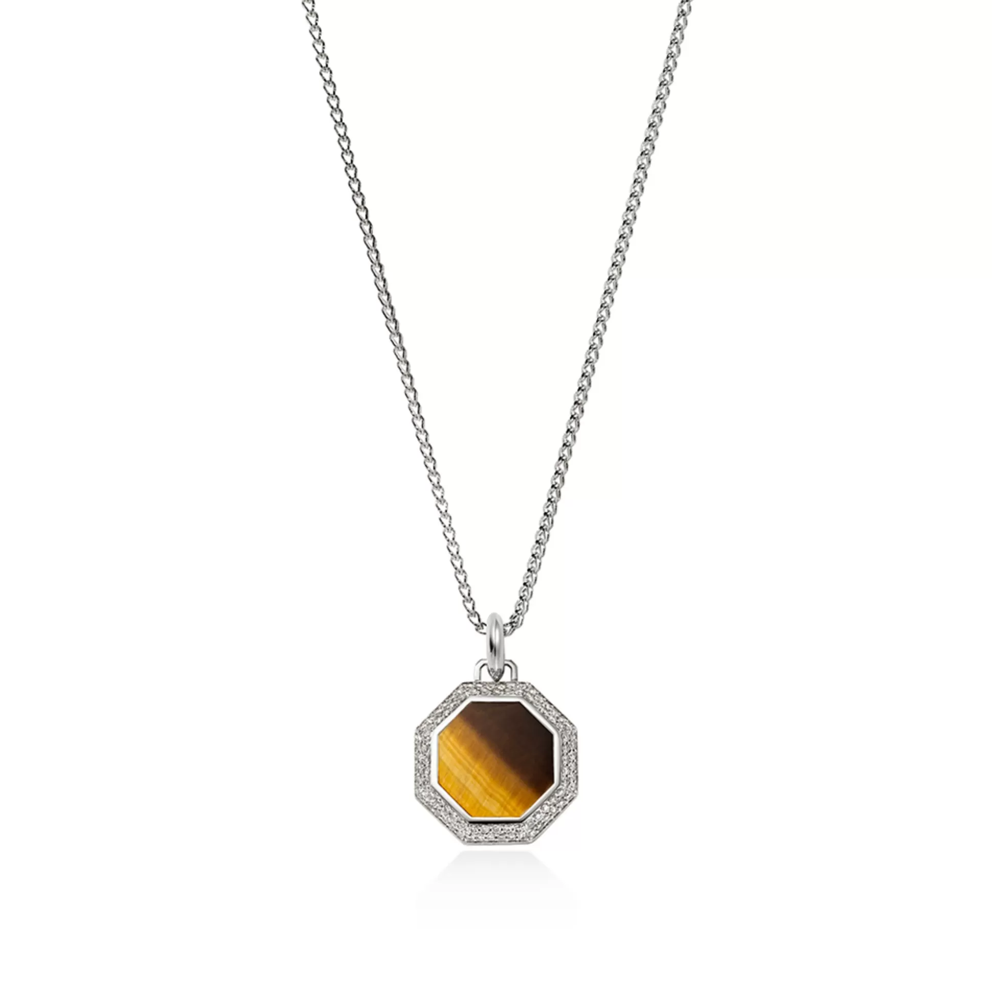 Hot John Hardy Tag Necklace, Silver, Diamonds