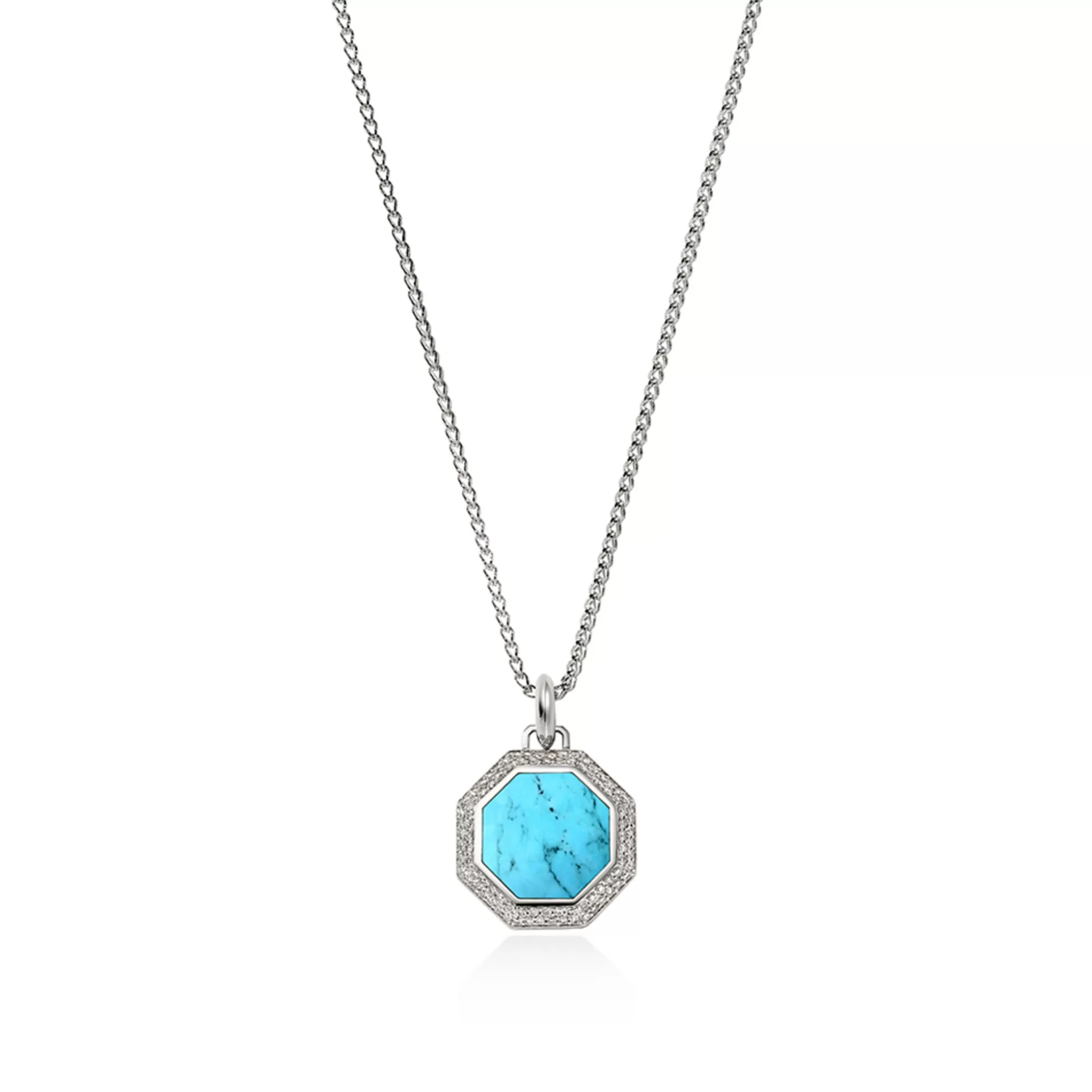 Best Sale John Hardy Tag Necklace, Silver, Diamonds